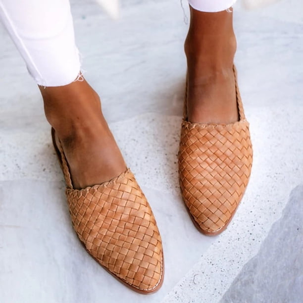 Sandalias de verano adecuadas para múltiples escenarios, zapatos de mujer con punta puntiaguda, zapatos planos de talla grande 34-43, zapatos de mujer de verano