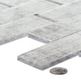 thumbnail image 3 of Migdal Vienna Silver 2-in. x 6-in. Brick Joint Wood Look Glossy Glass Mosaic Wall and Floor Tile, 3 of 4