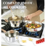 Koch Systeme CS 12 Piece Stainless Steel Coowkare Set with Cool-Touch Bakelite Handle, Professional 18/10 Pots and Pans Set, Dishwasher Safe