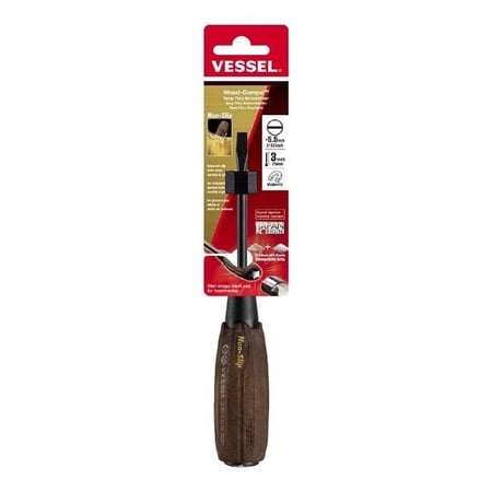UPC: 0840921120735 | Vessel VST-330S5575 5.5 x 75 mm Tang-Thru Non Slip Wood Compo Screw Driver