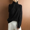 thumbnail image 4 of 2025 Winter Sweater Black Sweater Long Sleeves Turtleneck Mens Cardigan Sweater Solid Color Cozy Sweater Gym Hoodie(M), 4 of 5