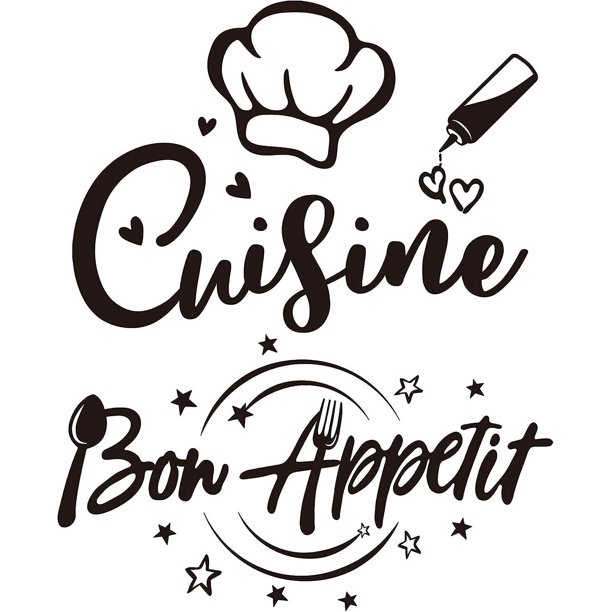 2 juegos de pegatinas de pared autoadhesivas con texto en francés, cocina y cita de "Bon Appetit", decoración para el comedor del restaurante, calcomanía para el hogar, pintura para la pared, cama