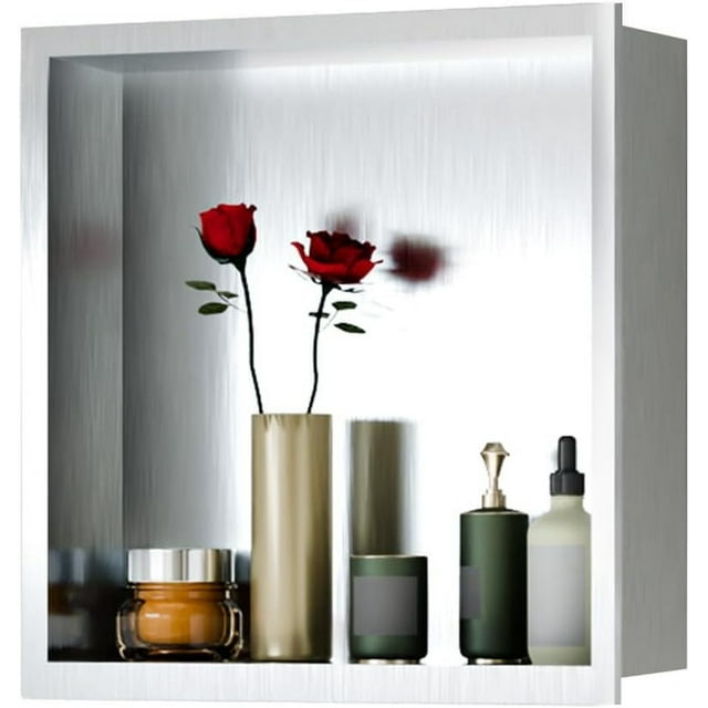 304 Stainless Steel Shower Niche | Bathroom Wall Niche Insert & Recessed Shelf Organizer