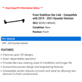 thumbnail image 2 of Front Stabilizer Bar Link - Compatible with 2019 - 2021 Hyundai Veloster 2020, 2 of 2