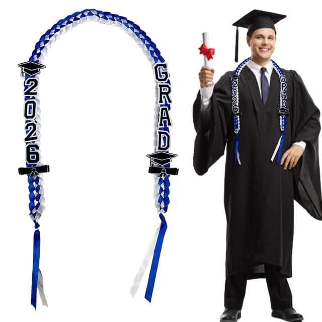 47''/59'' Graduation Ribbon Lei Necklace, Handmade Multicolor Lei With Tassel, 2026 GraduationforGraduates, 120cm Length, Multicolor Graduation Lei NecklaceforGraduate