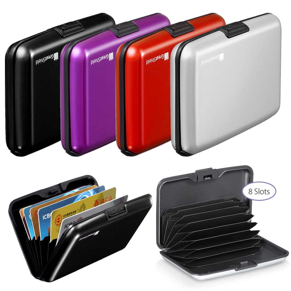 GreatShield - GreatShield RFID Blocking Wallet [8 Slots | Aluminum] Portable Travel Identity ID ...