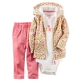thumbnail image 1 of Carter’s Baby Girls 3-Piece Floral Fox Hoodie Set, 6 Month, 1 of 1