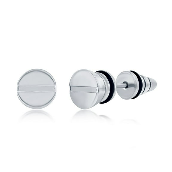 Beaux Bijoux Stainless Steel 8mm Screw Design Stud Earrings| Lightweight Earrings for Men
