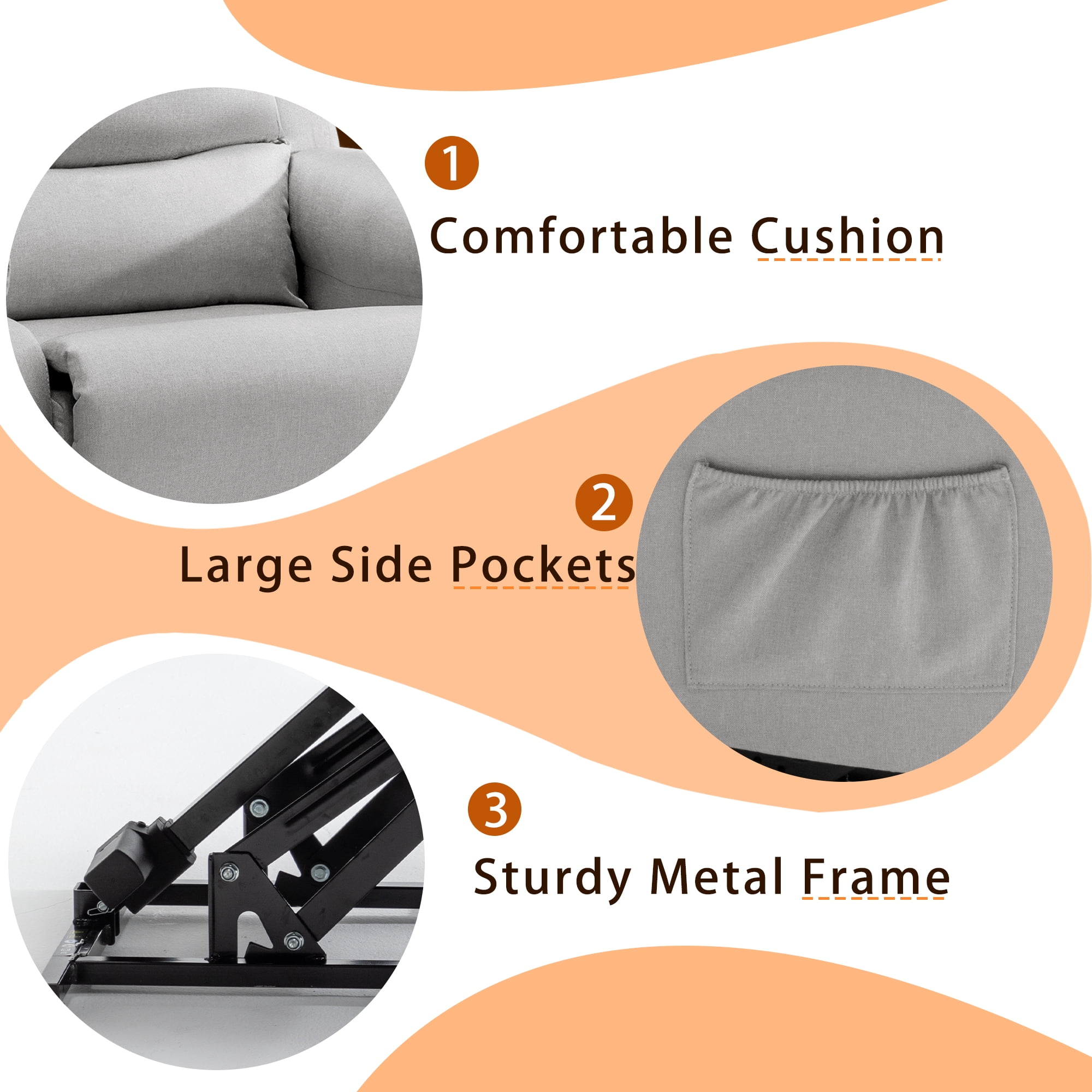 Korser Small Power Lift Recliner Chair for Elderly with Memory Function Linen for Living Room,Light Grey