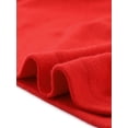 thumbnail image 5 of Top acanalado de decoración de los botones de punto sólido de las mangas del cuello en V de las mujeres 3/4 Rojo XL, 5 of 5