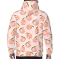 thumbnail image 7 of Xecao Peach With Leaves Pattern Men's Adult Pullover Hoodie,Hooded Sweatshirt-Large, 7 of 7