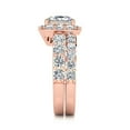 thumbnail image 4 of SuperJeweler 2 1/4 Carat Princess Shape Halo Diamond Bridal Set In 14 Karat Rose Gold For Women, 4 of 5