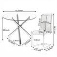 thumbnail image 2 of Sumdeal 5-Piece Modern Dining and Chair Set features a glass dining table paired with four PU leather chairs. This space-saving set is suitable for dining rooms, living rooms, and offices., 2 of 5
