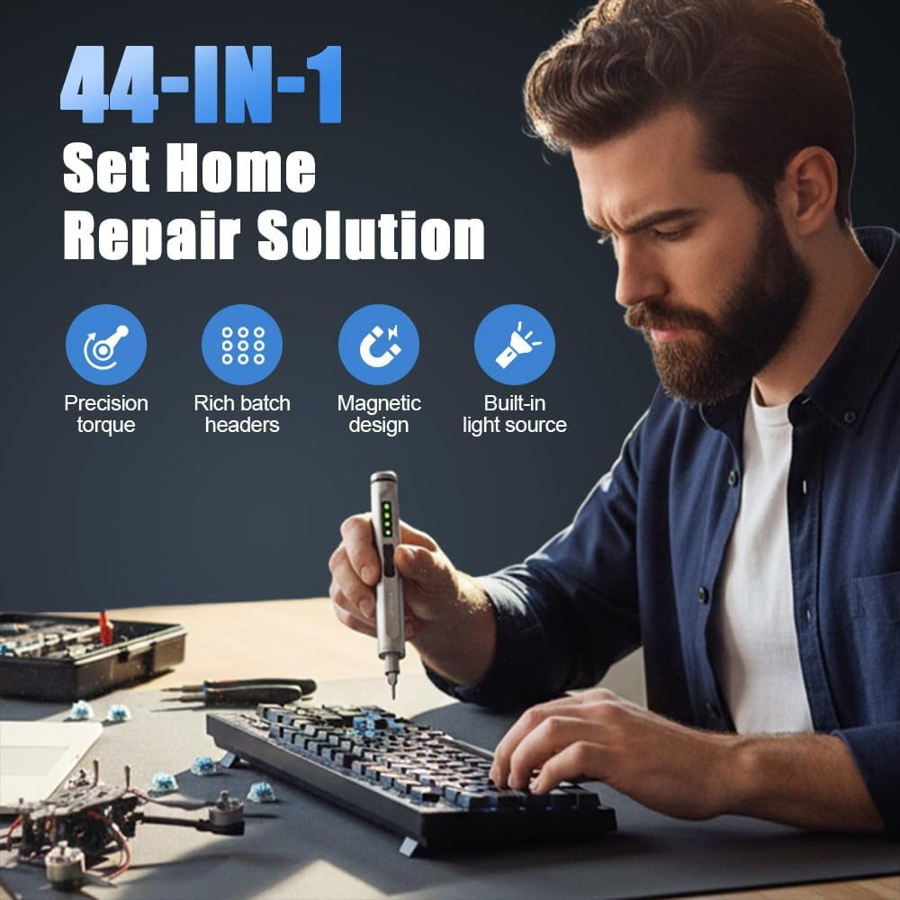 E1 Max Electric Screwdriver, 41-in-1 Mini Precision Screwdriver Set, Magnetic Bits, Magnetic Stor, Repair Tool Kit for Electronics Phone Camera Laptop Watch