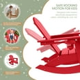 thumbnail image 6 of WestinTrends Malibu Outdoor HDPE Plastic Preschool Toddler Classic Adirondack Rocking Chairs (Set of 2), Red, 6 of 14