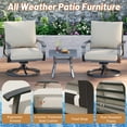 thumbnail image 5 of HOMREST Outdoor Swivel Rocker Patio Chairs with Coffee Table 3 PCS Bistro Set, 360 Degree Swivel Rocking Chair Patio Conversation Set with Thickened Cushions for Garden, Deck and Poolside, 5 of 9