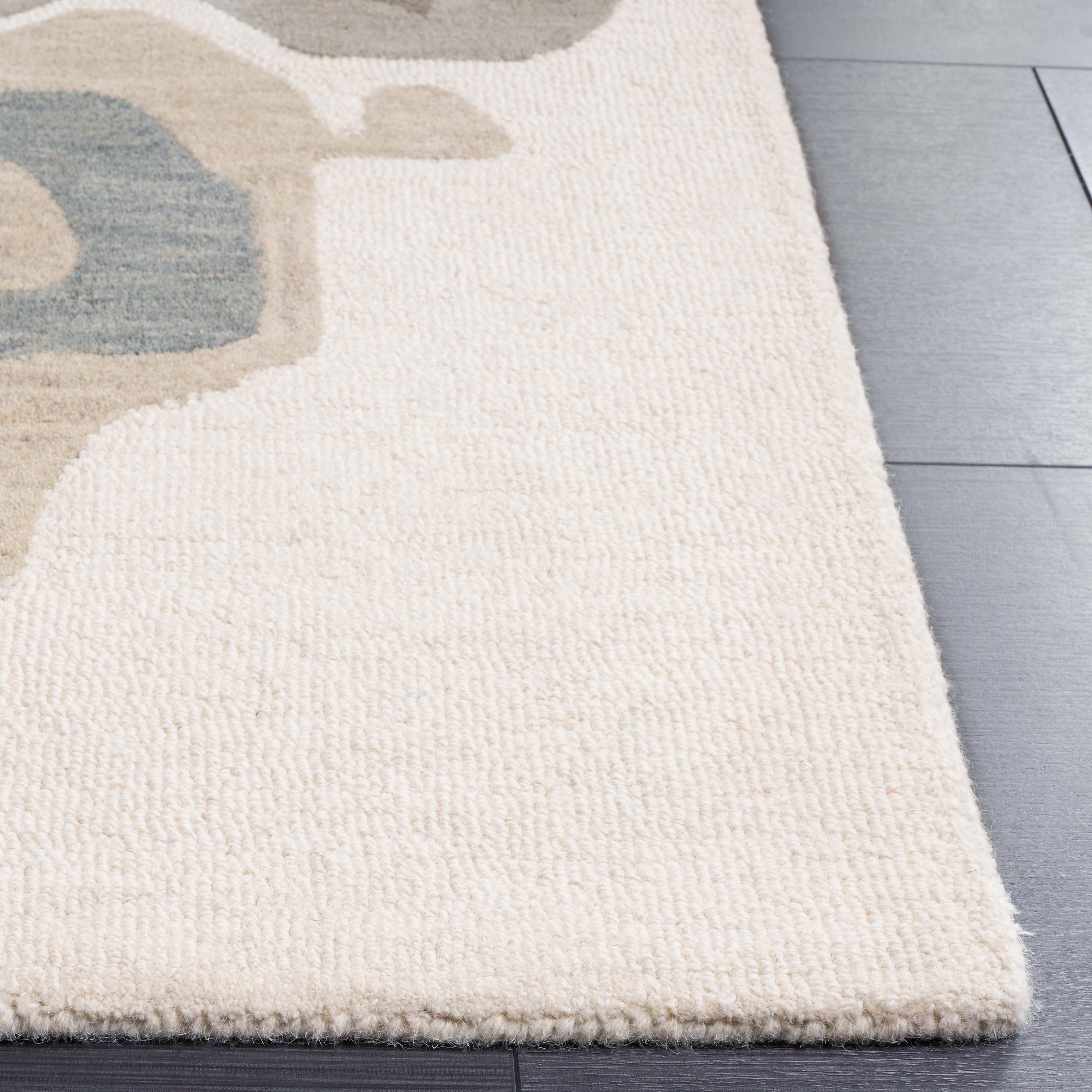 SAFAVIEH Rodeo Mario Abstract Wool Area Rug, Ivory/Gray, 5' x 8'