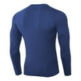 thumbnail image 2 of Maynos Autumn And Winter Men's Plus Velvet V-neck Fitness Long-sleeved PRO Tight Training Suit High-elastic Running Sports Shirt Men's T-shirt, S-2XL Sea Blue, 2 of 13