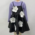 thumbnail image 5 of Ensemble 2 Pcs pour Enfant Garçon Fille Enfants Garçon Fille Col Rond Assorti Hauts T-Shirt Robe pour Enfant Bretelles Spaghetti Manches Longues Fleur Chaud 2 Pcs Mini Petite Robe Automne Hiver 2 Pcs Ensembles 2025 4 Ans, 5 of 5
