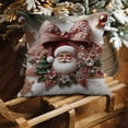 thumbnail image 5 of Eoozwa 3 Packs Christmas Pillow Covers 17x17 Inch Festive Holiday Decor Soft Plush Fabric with Hidden Zipper for Living Room Sofa Bedroom Seasonal Home Accents Throw Pillow Cases, 5 of 6