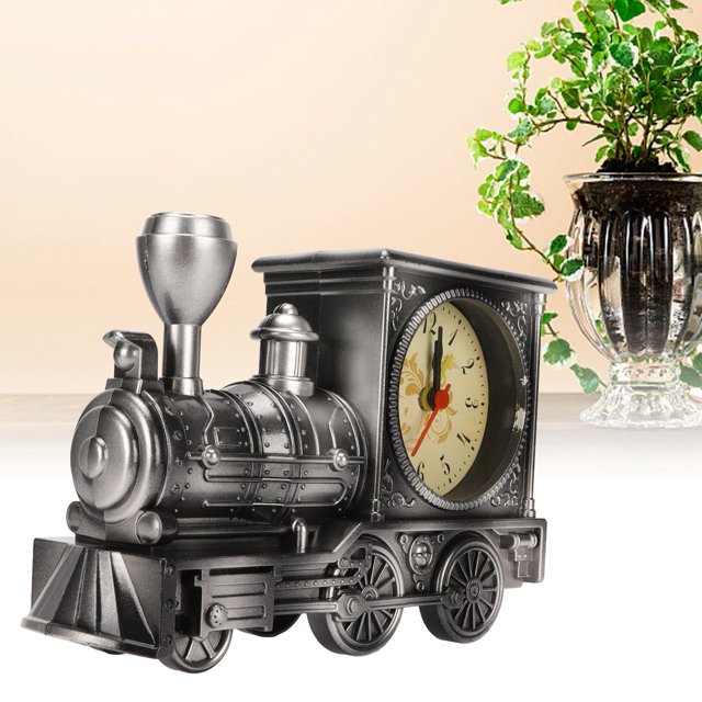 RELOJERO RETRO, EXQUISITO AHORRO DE ENERGIA DE GRAN Sonido Decorativo de Tren Decorativo Despertador de Desspertador de Batería Transparente de Batería para la Oficina para Loss