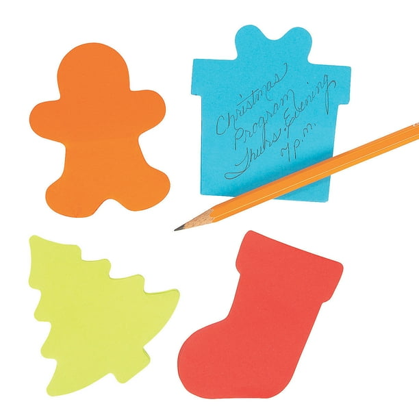 Christmas Shaped Sticky Notes  Stationery  12 Pieces  Walmart.com