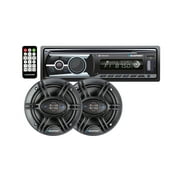 Blaupunkt Omaha206 Car In-Dash CD & MP3 Receiver with Pair 6.5" 4-Way Speaker Bundle