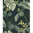 thumbnail image 2 of Black Tropical Leaves Botanical Printed Non Woven Non-Pasted Textured Wallpaper 57 Sq. Ft., 2 of 3