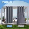 thumbnail image 5 of DONGPAI 2 Panles Outdoor Curtains for Patio Waterproof 52x84inch Windproof Blackout Outside Curtains Grommet Top and Tab Bottom Drape for Cabana, Porch, Gazebo, Dark Gray, 5 of 9