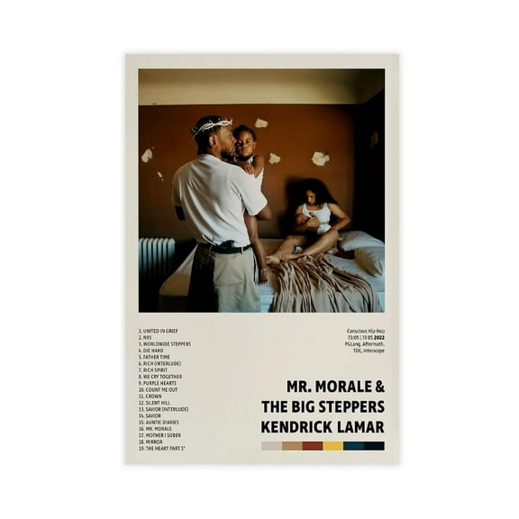 Mr. Morale & The Big Steppers Poster Album Cover Posters Rapper Posters Canvas Poster Wall Art Decor Print Picture Paintings for Living Room Bedroom Decoration