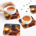 thumbnail image 4 of Leather Coasters with Heat-resistant for Drinks, Western Fire Cowboy Cup Coasters Cup Pad Mat for Tabletop Protection, Coffee Table, Office Desk and Housewarming Gift, 4 of 5