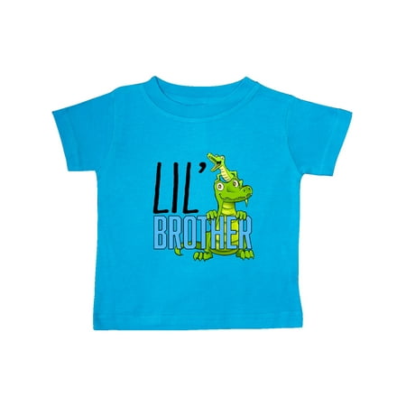 

Inktastic Lil Brother with Cute Green Alligators Gift Baby Boy or Baby Girl T-Shirt