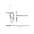 thumbnail image 2 of 925 Sterling Silver Rhodium Plated Enamel Seahorse Mini Post Earrings 9.5x4.9mm Wide Stud Earring for Women, 2 of 2