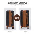 thumbnail image 6 of Expandable Luggage 3 Piece Sets Hardside Suitcase Set with Expandable Travel Duffle Bag,Black Brown, 6 of 12