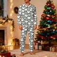 thumbnail image 2 of successthop Men Pajamas Sets Adults Heart Long Sleeve Crewneck Tops and Pant with Pockets Couple Valentine Sleepwear XL, 2 of 8