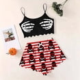 thumbnail image 2 of MEZZALL Halloween Pajamas for Women Spaghetti Strap Skeleton Hand Graphic Crop Cami Sleep Tops With Shorts Loungewear Set for Indoor Lounging Trendy 2 Piece Pjs, 2 of 4