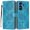 Blue, variant on For Samsung Galaxy S26 Ultra 5G 6.9" Flower Embossed Buckle Case, Card Slots/Pocket, PU Leather Flip Wallet Case With Short Wrist Strap,Black,For Galaxy S26 Ultra 5G