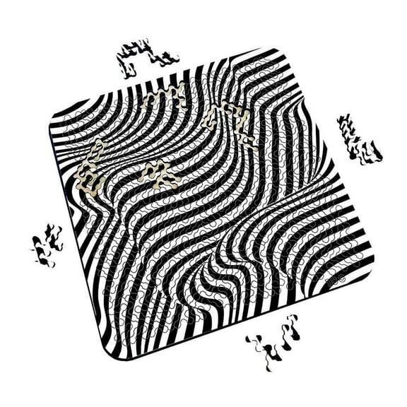 TORCHED Mind Bending Puzzle |Optical Wooden Jigsaw Puzzle Board | Binary Banding 11.3" x 11.3" x 0.5"