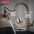 thumbnail image 6 of Delta Faucet Essa Pull Down Kitchen Faucet Gold with Pull Down Sprayer, Kitchen Sink Faucet for Kitchen Sink with Magnetic Docking Spray Head, Champagne Bronze, 6 of 8