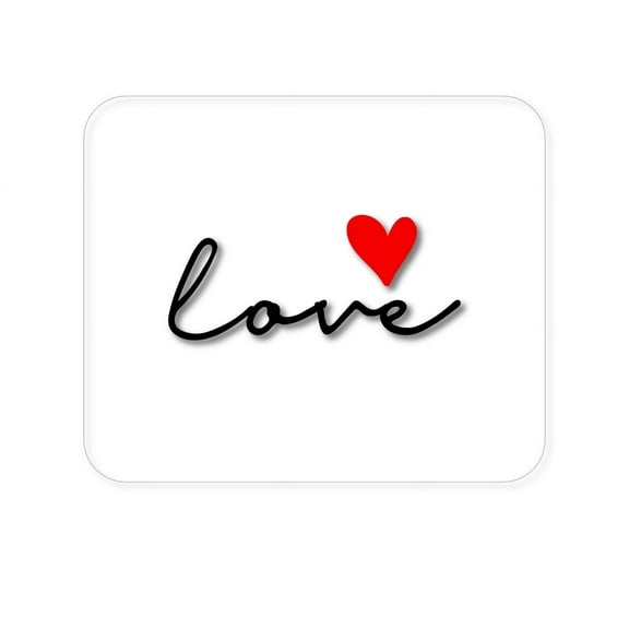 DistinctInk Mouse Pad - 1/4" Foam Rubber - Love Heart Black & Red