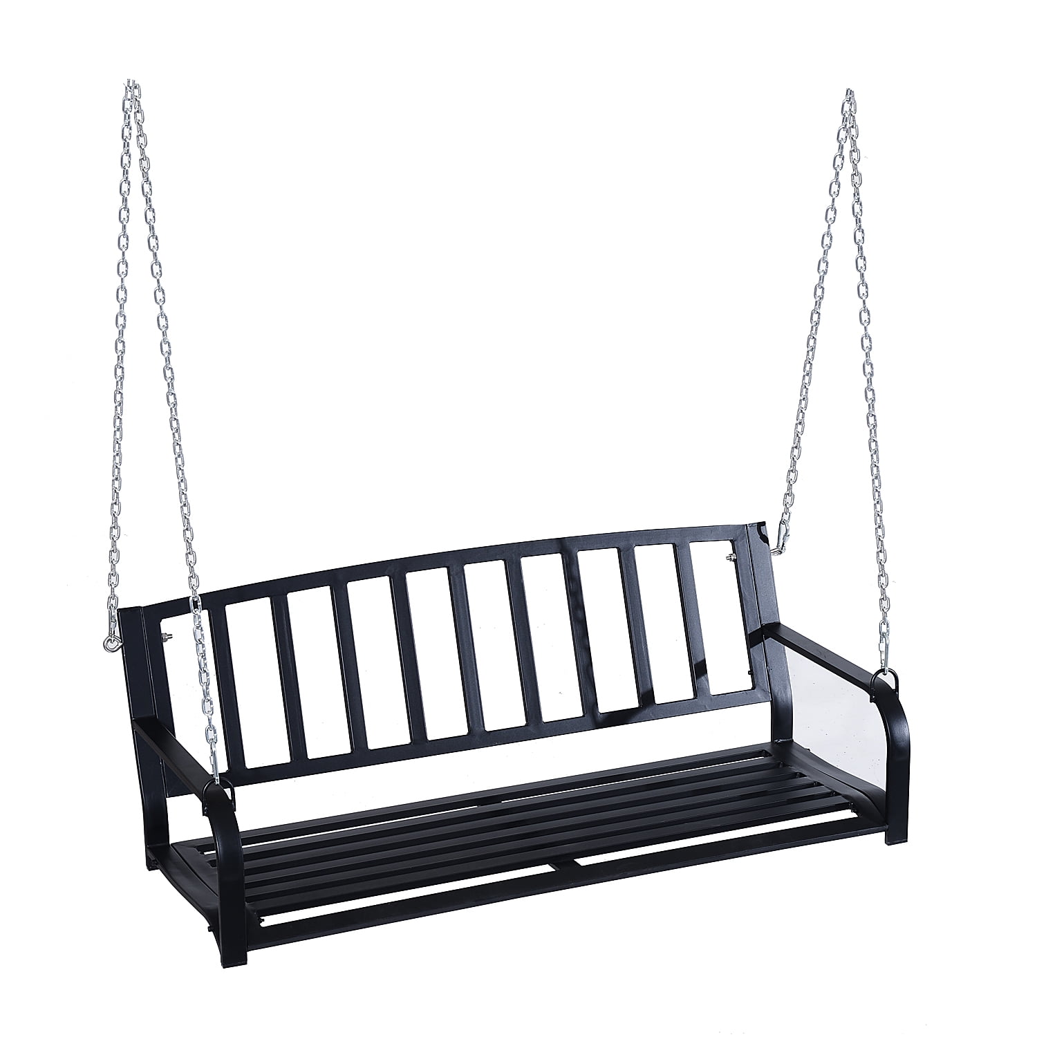 Outsunny Porch Swing 2 Person Outdoor Porch Swing Bench Black by Aosom