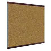 Quartet Prestige 2 Magnetic Cork Bulletin Board, 8' x 4', Mahogany Finish Aluminum Frame