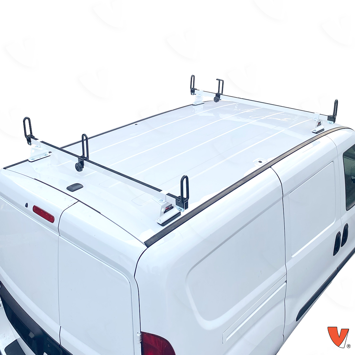 Vantech Heavy Duty Steel Ladder Roof Rack For Dodge Ram Vans – Black, Powder-Coated, Adjustable (Overstock/AS IS)