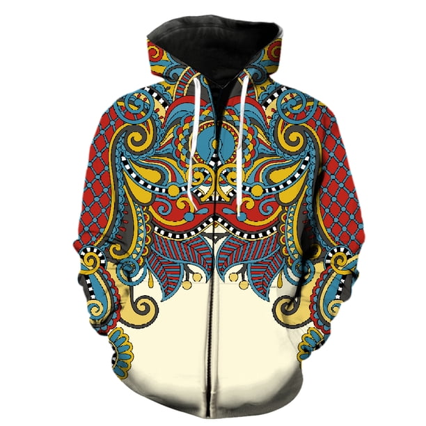 Sudadera con capucha y cremallera para hombre, estilo nacional retro, con estampado 3D, gran oferta 2024, ropa de calle de gran tamaño, camisetas de primavera para adolescentes, manga larga, moda dive