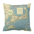 thumbnail image 1 of BOSDECO Housse de Coussin Vintage Nostalgique Cape Cod Carte Ancienne 18x18 Pouces, 1 of 1
