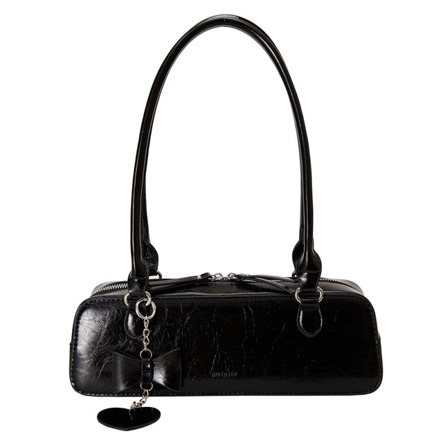 Bolso de Mano PU Likrtyny bolso Baguette para Axila Verano Gran Capacidad negro