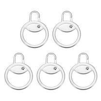 Metal Zipper Pull Charm 5 Pcs Detachable Round Zipper Pull Replacement Slider Extender Repair Kits for Coats Jackets Pants Luggage Suitcase Purse Fasteners, Silver Tone