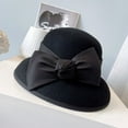 thumbnail image 6 of CoCopeaunt Australian Wool Autumn And Winter Fine Felt Hat Hepburn Wind Big Bow Lamp Shade Top Hat Renaissance Big Pot Hat, 6 of 6