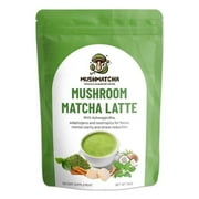 MushMatcha Mushroom Matcha Latte with Ashwagandha – Adaptogenic Herbal Drink Mix – Natural Energy & Focus Support – 3.5 oz Powder
