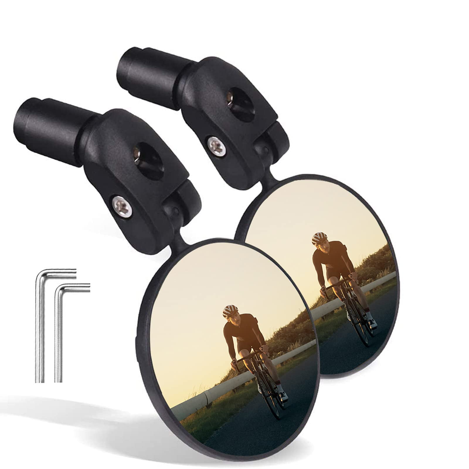 Sherry Bike Mirrors 2pcs Bar End Bicycle Mirrors for Handlebars Bicycle